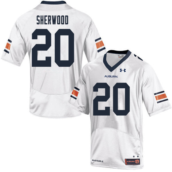 Auburn Tigers Men's Jamien Sherwood #20 White Under Armour Stitched College 2020 NCAA Authentic Football Jersey BDW0674PK